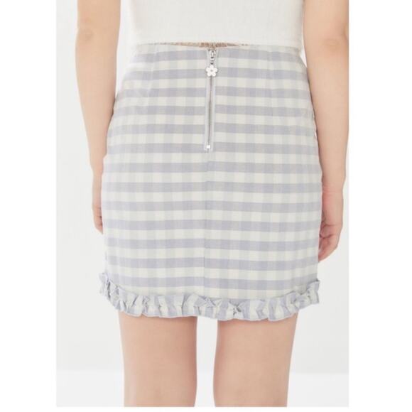 Urban Outfitters Ashton Ruffle Soft Purple Check Mini Skirt Women’s M - Picture 4 of 11